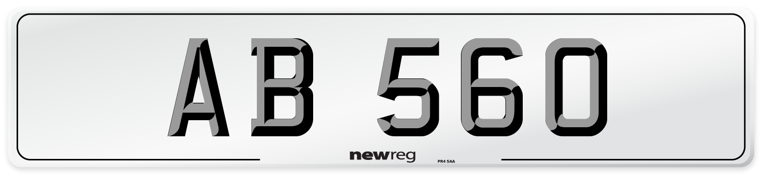 AB 560 Number Plate from New Reg